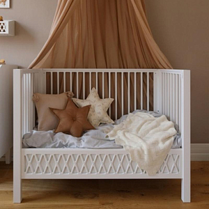 Плед вязаный для новорожденных Кам Кам Копенгаген (Cam Cam Copenhagen), кремовый, 100 х 80 см